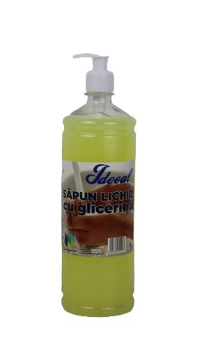 IDEEAL Sapun Lichid Economic Cu Glicerina - Flacon Pet - 1 L, Miere Si Lapte
