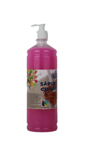 IDEEAL Sapun Lichid Economic Cu Glicerina - Flacon Pet - 1 L, Bubblegum