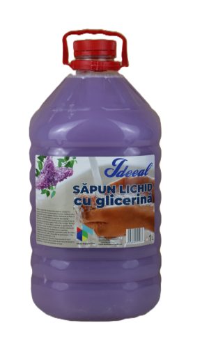 IDEEAL Sapun Lichid Economic Cu Glicerina - Flacon Pet - 5 L, Liliac