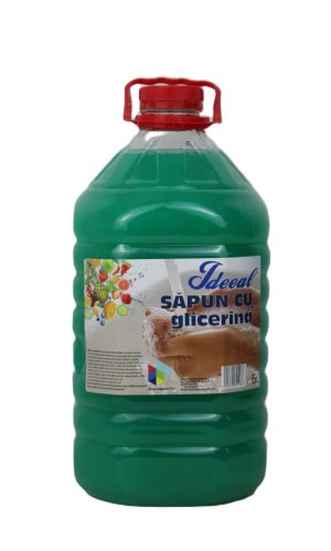 IDEEAL Sapun Lichid Economic Cu Glicerina - Flacon Pet - 5 L, Mar Verde